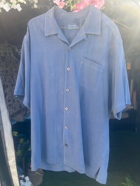 Tommy Bahama Relaxed Indigo Blue Short-Sleeve Camp Shirt